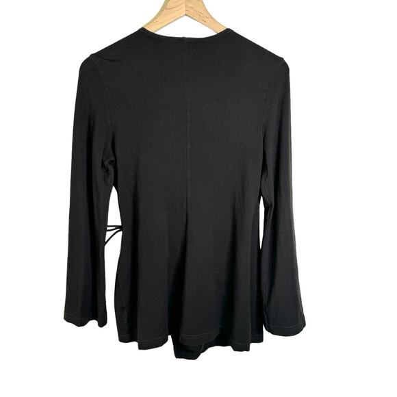 Bryn Walker Womens Rayon/Spandex Brown Wrap Top Sz Small Minimalist Contemporary - Picture 3 of 7